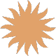 Icon of the sun in complete yellow color
