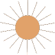 Icon of the sun with thin rays