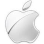 Apple logo in silver color