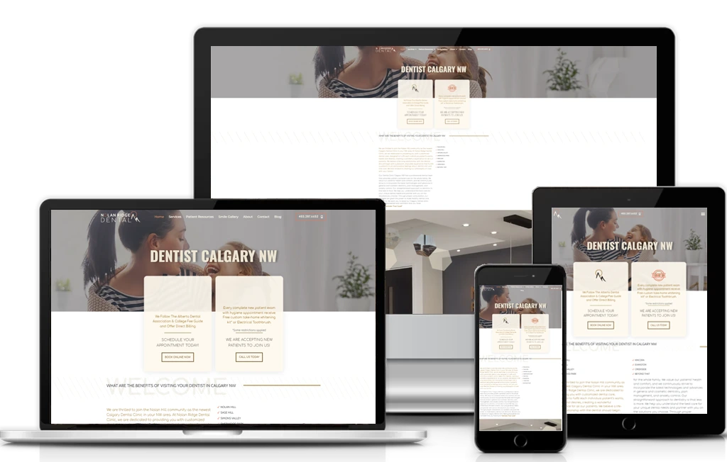 An image showing Nolan Ridge Dental website on different devices