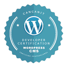 WordPress CMS developer certificate logo